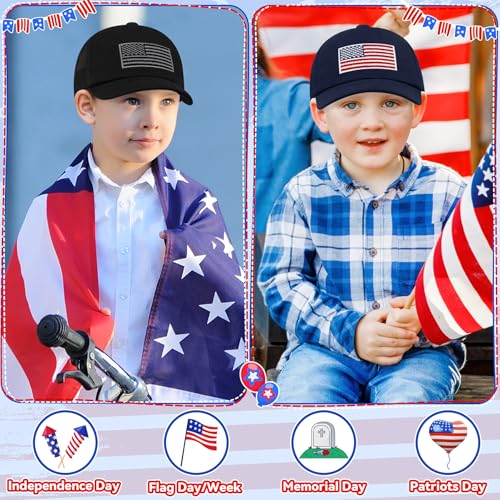 Olreco Toddler Baseball Hat Baby Baseball Cap Toddler American Flag Hat Infant Hats Baby Ball Cap 4th of July Kids USA Hats3