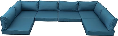 Valita Cojines de repuesto para muebles de exterior, se adapta a juego de conversación seccional de ratán de 6 asientos, cojines de repuesto