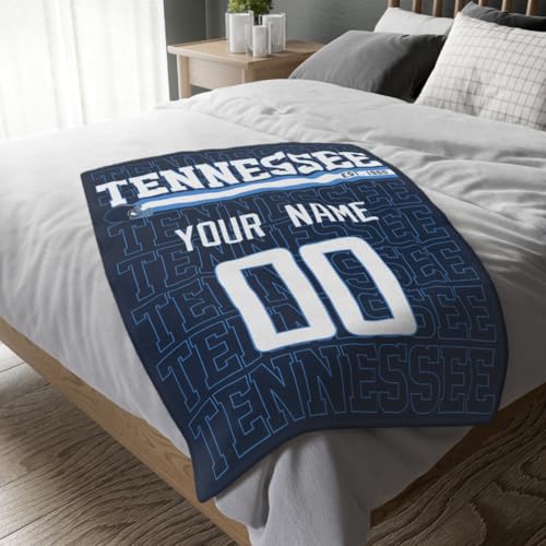Image of ANTKING Tennessee Throw Blanket for Men Women Boy Custom Name and Number Gifts