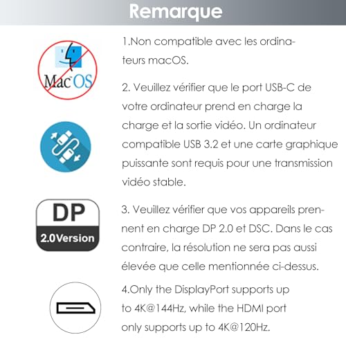 Station d'accueil USB C double HDMI pour le télétravail multi-écrans - 7
