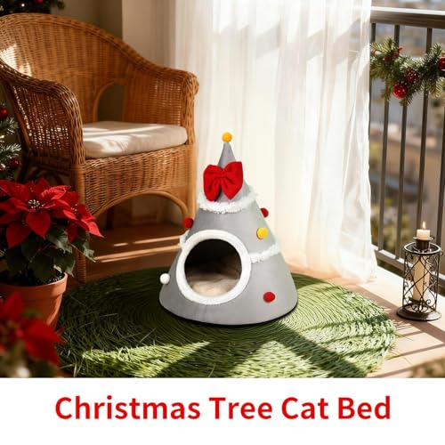 Tente pour chat de Noël lavable pour des siestes au chaud