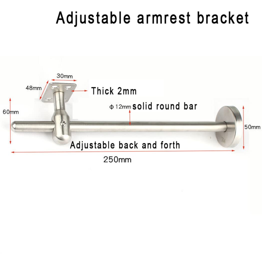 Verstellbare Edelstahl-Klammern, gebogenes und flaches Design für runde Schienen, verlängerte 200 mm, 250 mm Basis, langlebige Unterstützung für Treppen und Balkone, 3 Stück