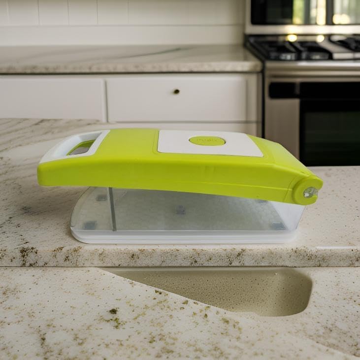 Miniatura 2 de Generic Picadora de verduras irrompible rebanadora y astilladora 6 en 1 (fácil de limpiar con botón), grande, verde