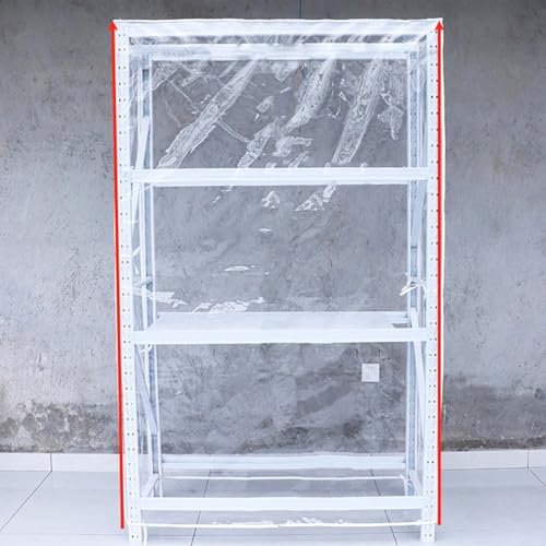 Funda de almacenamiento de PVC transparente para muebles de jardín, protector impermeable con cremallera para estantes de metal, 70 x 40 x 80 cm, cubierta antipolvo para muebles de exterior