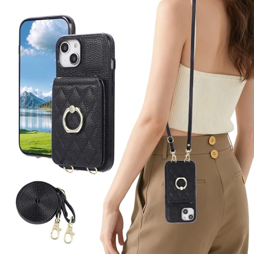 KW-LINK iPhone 13 mini �P�[�X �蒠�^ ��phone13 mini �P�[�X �V�����_�[ �����O�t�� �X�}�z�P�[�X iphone13mini �w�ʃP�[�X������� �w�ʃJ�[�h���[ ���u���X�^���h�@�\ �A�C�t�H��13�~�j �ɓK�p �J�o�[ ��