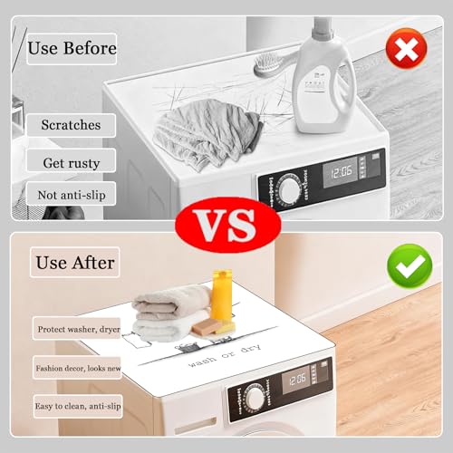 Image of Washer and Dryer Covers for the Top, Non-slip Dryer Top Protector Mat, Dust-proof Washing Machine Cover, 23.6 inch x 19.7 inch (illustration, 23.6 inch x 19.7 inch)