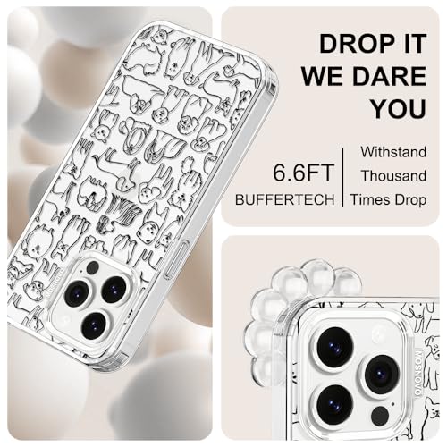 MOSNOVO Case for iPhone 14 Pro Max, [Buffertech 6.6ft Military-Grade Drop Protection] [Anti Peel Off Tech] Clear TPU Bumper Phone Case Cover Design - Doodle Dog by MOSNOVO - Image 5