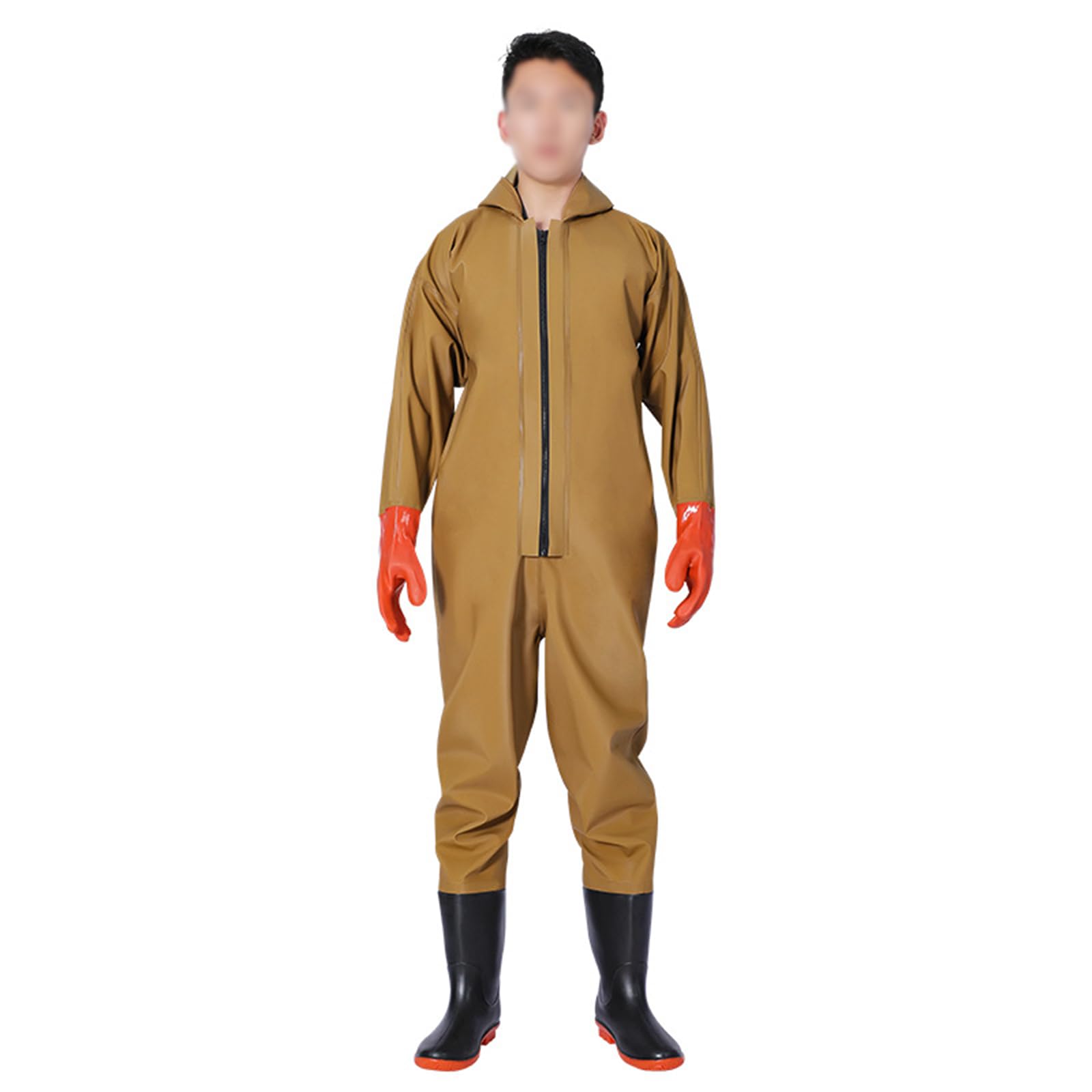 Wędkarskie spodniobuty dla mężczyzn i kobiet z butami Wodery oddychające Wodery wędkarskie z PVC na całej klatce piersiowej Lekkie, pogrubione spodniobuty wędkarskie z butami