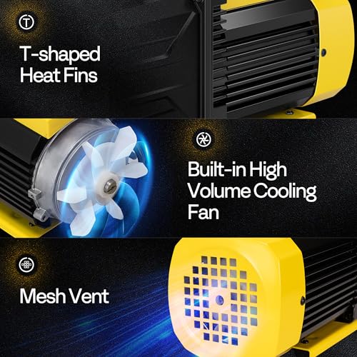 Image of SPECSTAR 1 /3 HP 5 CFM 1-Stage HVAC Vacuum Pump and 4 Way AC Manifold Gauge Set with Leak Detector 5ft Hoses & Accessories for R134a R12 R22 R502 R410a Auto Air Conditioning Refrigeration Recharging