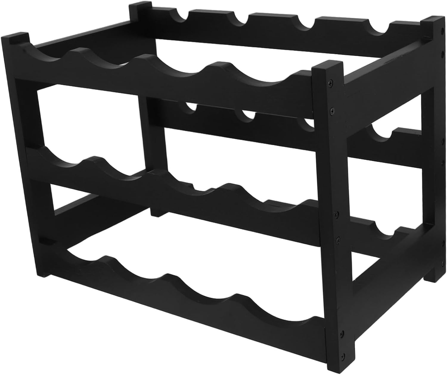 Mobestech Bamboo Wine Rack Organizer 3-Tier Freestanding Wine Holder for Bottles Space-Saving Storage Shelf for Kitchen Dining Room Bar