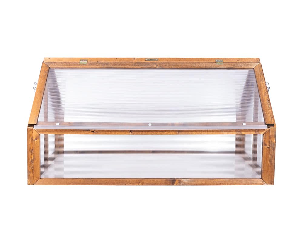 Greenspot - Mini Szklarnia, Inspekt - 120 x 80 x 60 cm, z Drewna i Tworzywa - do Ustawienia na Ziemi lub jako Osłona na Grządkę Podwyższoną - na Zioła, Warzywa, Kwiaty - Timber Palisander