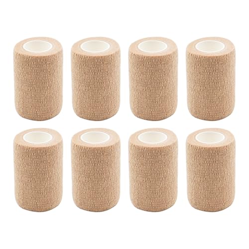 Alnicov Vendaje Autoadhesivo, 8 Rollos x 7,5 cm x 4,5 m, Material de Vendaje en Rollo de Chapa, Vendaje elástico, Vendaje Fijo, Vendaje Autoadhesivo