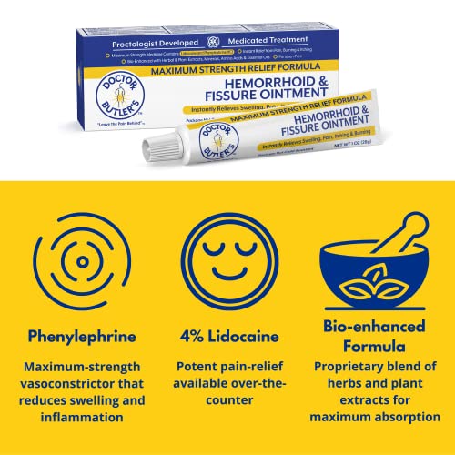 Doctor Butler's Hemorrhoid & Fissure Ointment And Orthopedic Memory Foam Cushion Bundle #TOP2