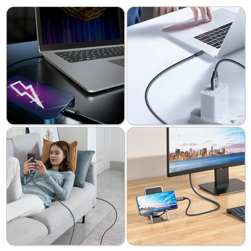 Image of OCPC USB C to USB C Cable Fast Charging (0.9ft /0.3m) 40 GBPS USB 4 Cable PD 240W Type C to Type C Cord 8K@60Hz Video， Fast Charging Cable Compatible with Computers, MacBook and iPhone15 Type-C