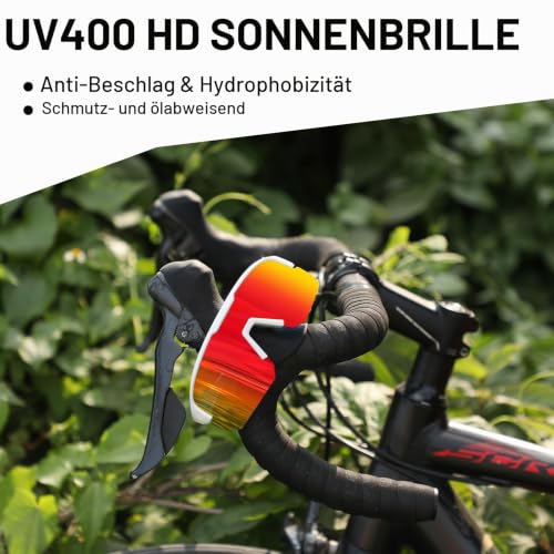 BangLong Fahrradbrille Polarisierte Sonnenbrille Herren Damen, UV400 Schutz Sportbrille für Schnelle, Lauf-, Rennrad Rad-, Biker… – Ansicht 2