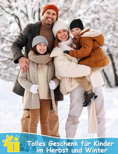 Kiiwah 2 Stück Kinder Slouch Beanie Mütze, Weiche Wintermützen für Jungen Mädchen, Warme Kindermützen Doppellagige Baby Strickmütze für Kinder Frühling, Herbst, Winter