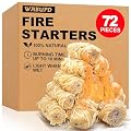 WABUPD 72 Pcs Fire Starter - Natural Fire Starters for Fireplace, Pellet Stove, BBQ, Pizza Oven, Fire Pit &Chimney, Fire Starters for Grill, Charcoal Starter