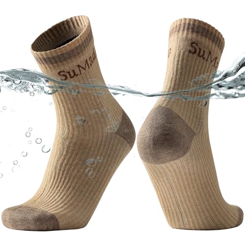 SuMade Cushioned & Moisture Wicking Waterproof Hiking Socks, Unisex Breathable