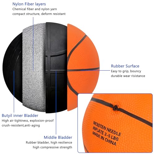 Image of Aoneky Indoor /Outdoor Rubber Basketball with Pump - Size 1 /2 /3 /5 /6 /7 Basketballs (1 Pack Size 7 Basketball with Pump)