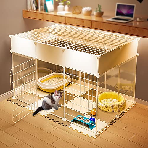 Cage amovible pour chat en métal à monter soi-même avec grand enclos