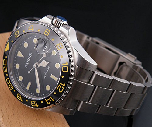 Fanmis Black Dial Yellow Number Sea Style Ceramic Bezel Automatic