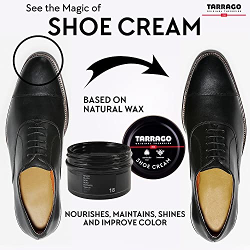 Tarrago Shoe Cream - Professional Shoe Polish With Carnauba Wax To Re-Color And Polish - Smooth Leather Shoes And Boots- Over 100 Colors - 50 Ml/ 1.7Fl. Oz - Pelican #19 #TOP6