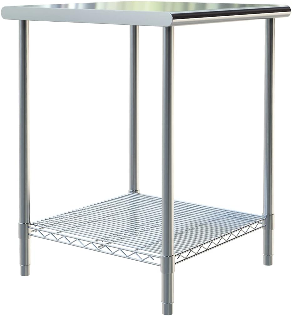 The Fellie Kitchen Prep Table, Food Prep Worktable, 60 x 60 x 80cm 2 ...