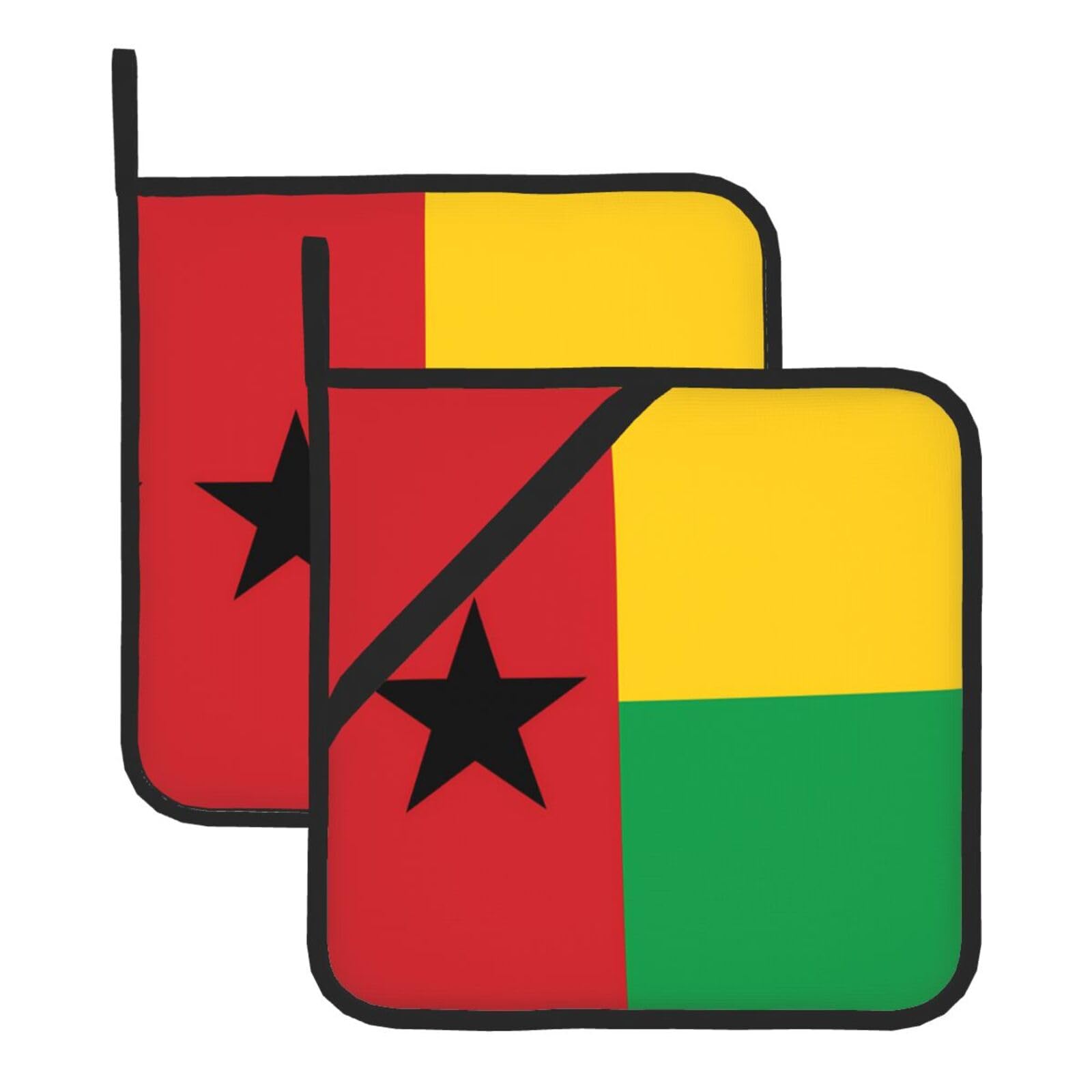 Flag of Guinea-Bissau Square Heat Resistant Trivet Set Thick and Durable for Baking Barbecue Cookware Oven