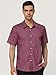 uxcell Men's Printed Cotton Dress Short Sleeves Polka Dots Button Down Shirt Burgundy 46