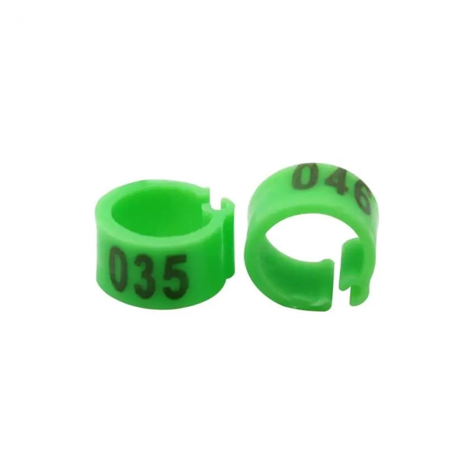 100Pcs Plastic Clip Bird Foot Rings,Compatible Pigeon Quail Farm Bird Identification Accessories(Green with word) — image 1
