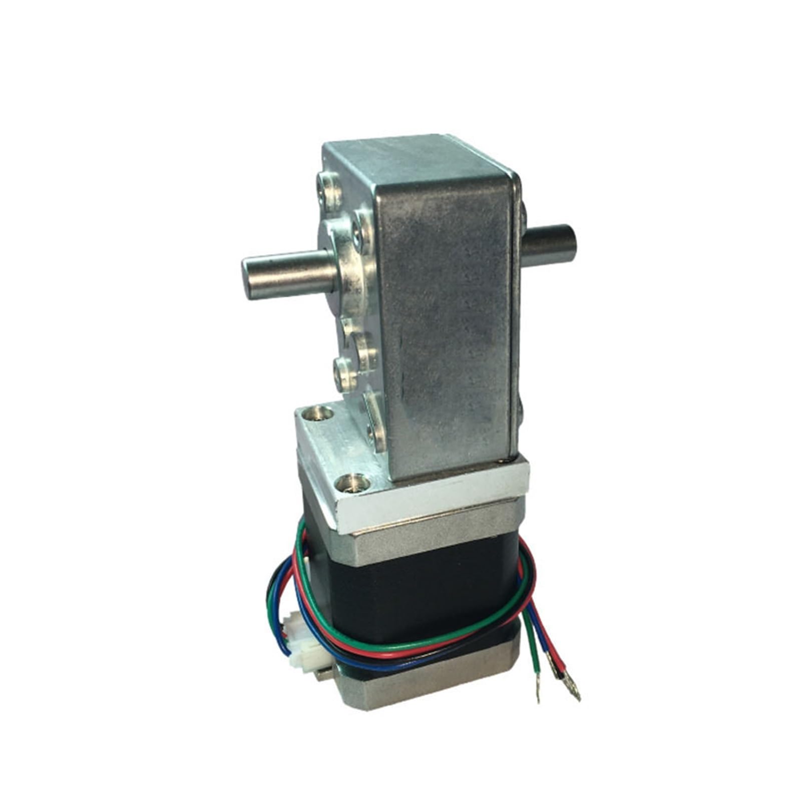 Motor de reducción de velocidad de gusano Motor de CC de 12 V A58SW-42BYS, motorreductor de tornillo sin fin, motor reductor de 24 V, doble eje de salida, alto par, sincronizable, autoblocante(Ratio 1