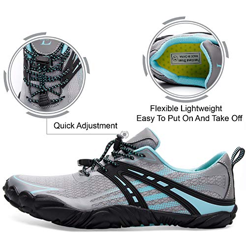Image of L-RUN Barefoot Water Shoes Women Mens Aqua Sock Athletic Hiking Water Sports Shoes for Swim Beach Pool Sand Diving Walking