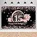 Produktbild 15. Geburtstag Mädchen Deko, 15 Geburtstag Banner Schwarz und Roségold, Happy 15th Birthday Stoff Schild Plakat, 15. Geburtstag Hintergrund Banner Für Mädchen Geburtstagsfeier Dekoration