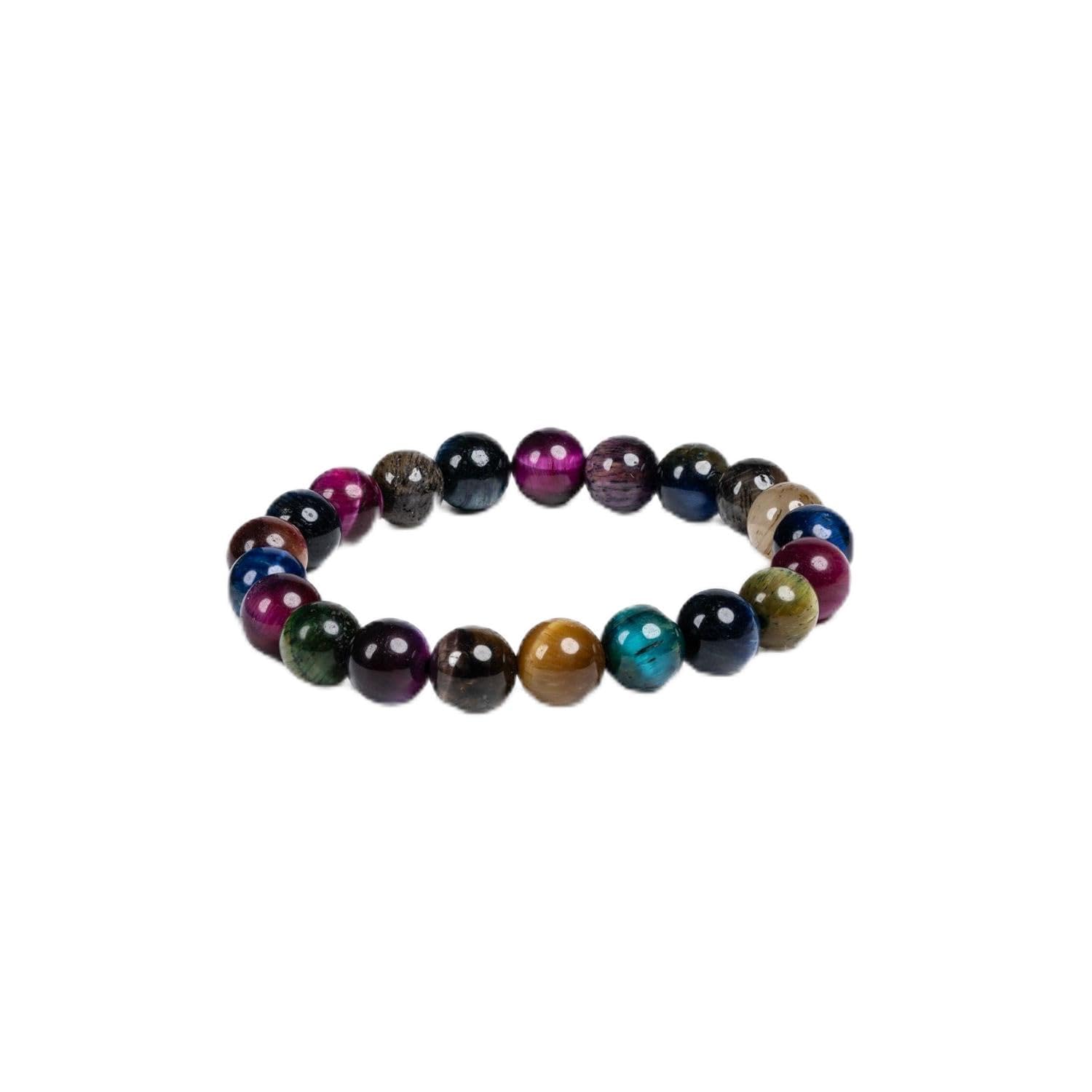 look and adorn - handmade with love LOOK AND ADORN Beaded Multicolor Tiger's Eye Bracelet for Unisex, 6.5 Inches-picture-16