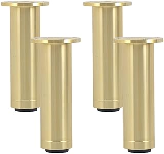 Furniture Feet Gold, Furniture Feet Adjustable, Load Capacity: 600KG, 8-30cm Furniture Legs Sofa Feet Round Cabinet Feet Coffee Table Legs Pedestal Feet Table Feet Aluminum Alloy|Electroplating s