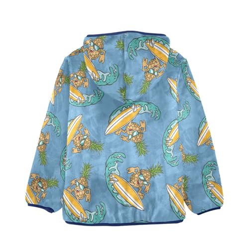 A Surf Rider Pineapple Girls Fleece Jacket Girls Fall Jacket Girls Zip Up Hoodie Girls Sherpa Jacket 2-10T2