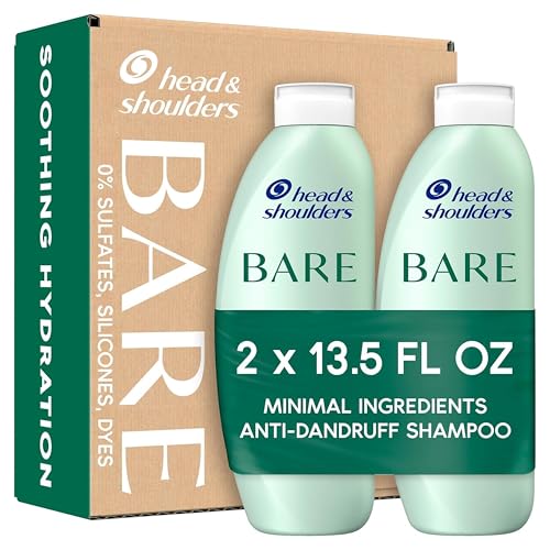 Head & Shoulders BARE Dandruff Shampoo Twin Pack, Soothing Hydration, Sulfate-Free, Silicone-Free, Dye-Free, Eco-Friendly Bottles, Safe for All Hair Types, 13.5 Fl Oz Each (Set of 2)