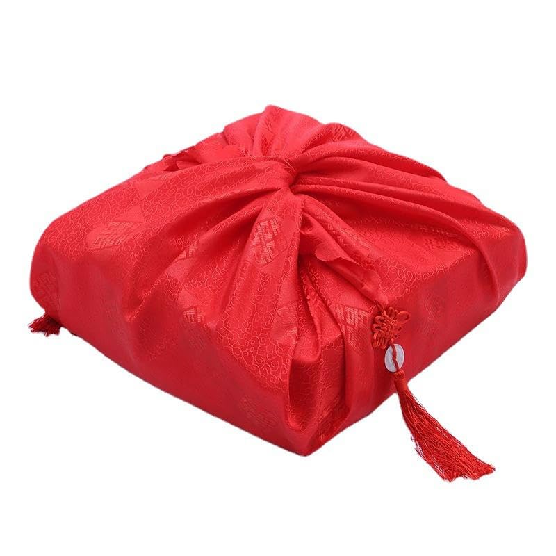 SQMSK 94 * 90 cm 2 szt. Bride To Marry Red wielokrotnego użytku Furoshiki ściereczka do pakowania małych japońskich do pakowania prezentów tkanina kwadratowy szalik Bento do pakowania tkaniny