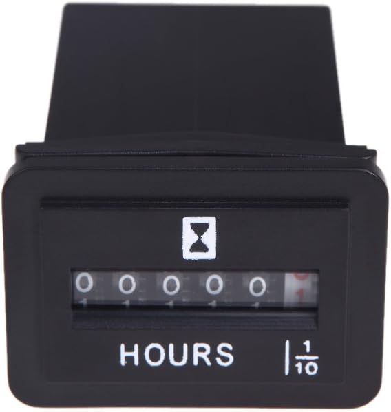 Docooler DC 6V-50V 12V Hour Meter Gauge Hourmeter Tachometer for Small Engines Car Boat Rectangular.