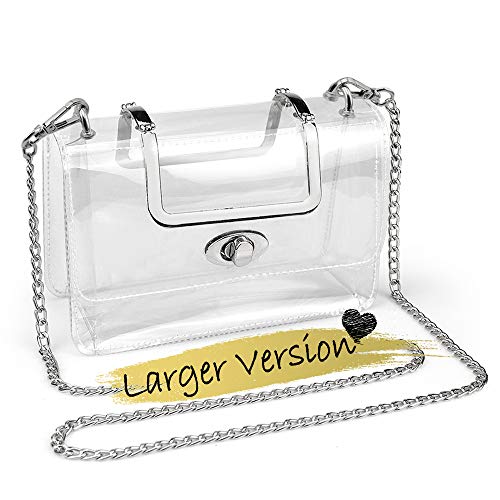 COROMAY Clear Purse for Women/Girls, Clear Crossbody Bag NFL & PGA Stadium Approved