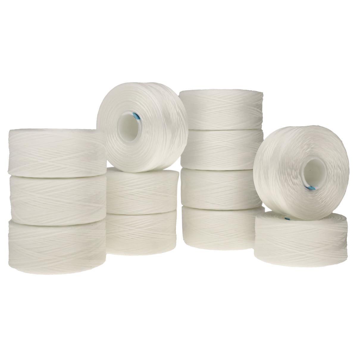 The Beadsmith S-Lon Beadworking Thread – 12-Pack White Color – Size AA, .09mm, Tex35, 75 Yard (68.58 Meter) Spools – Used for Stitch, Loom Warping,