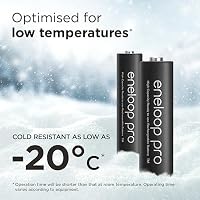 eneloop pro, AA/Mignon NI-MH Akku, 4er-Pack, Kapazität mit min. 2500 mAh, Ready-to-Use NI-MH Akkus, bis zu 500 Mal wiederaufladbar, plastikfreier Verpackung, pro, schwarz (Packung mit 2) – Ansicht 4
