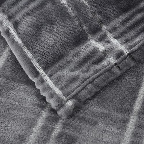 COOVA Oversized King Fleece Blanket 120x120 inches, Soft Cozy Warm Giant Extra Large 10'x10' Blanket for Bed, Sofa, Couch,Travel, Camping, California Huge Big Throw Blanket, Checkered Dark Grey