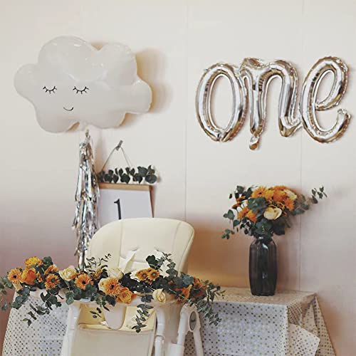 Delightbox Giant Alphabet Letters Foil Balloons 42 Inch White Gold One Script Balloon For Party Supplies Balloons #TOP4