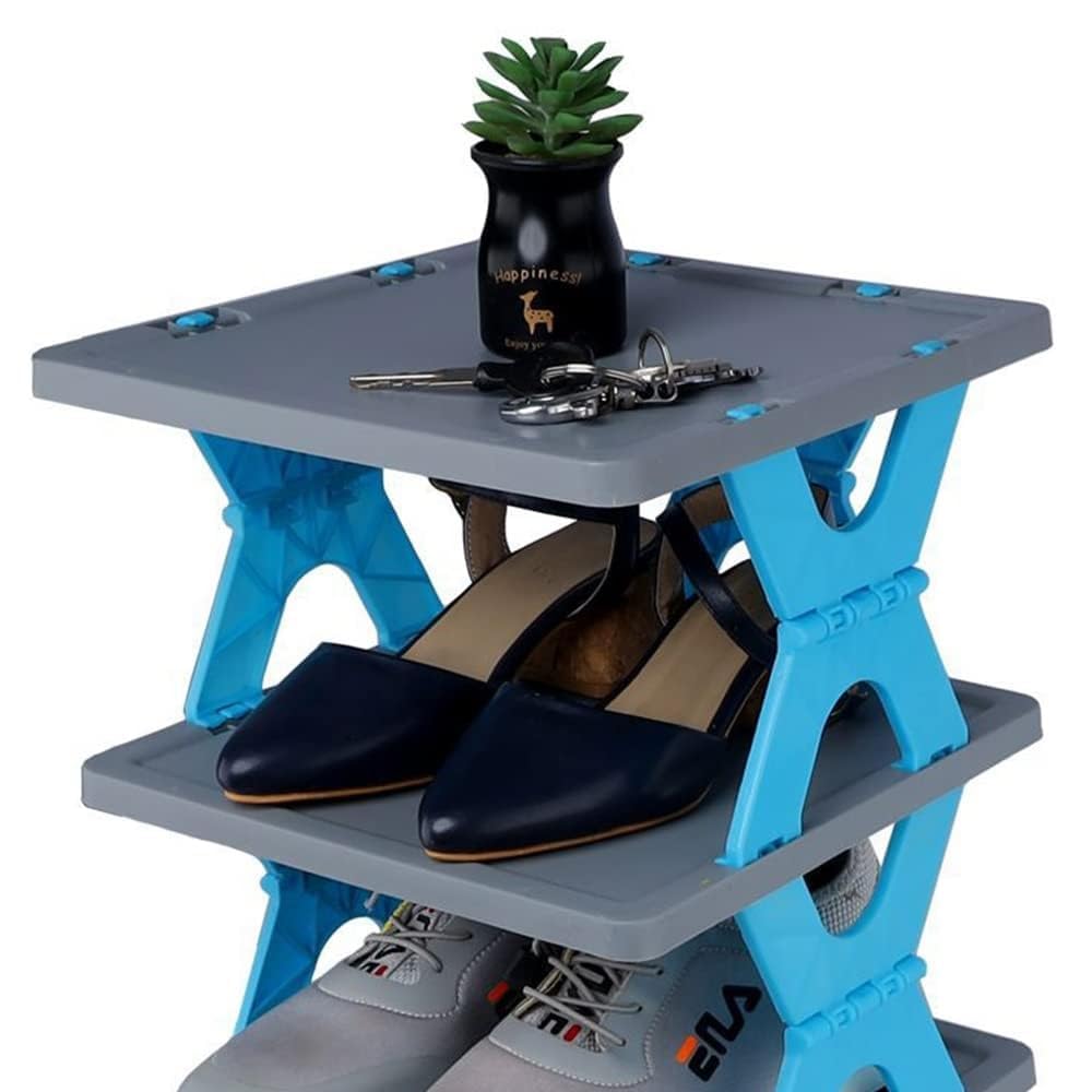 VIKINGS Portable 4-Layer Space-Saving Shoe Rack Organizer � Multi-Functional Shoe Stand for Living Room, Bedroom, Office, and Kitchen � Compact Shoe Storage Cabinet 3