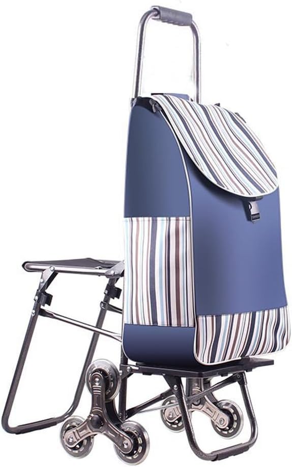 Foldable Shopping Cart with Seat and Stair-Climbing Wheels for Seniors and Easy Grocery Transport（7）
