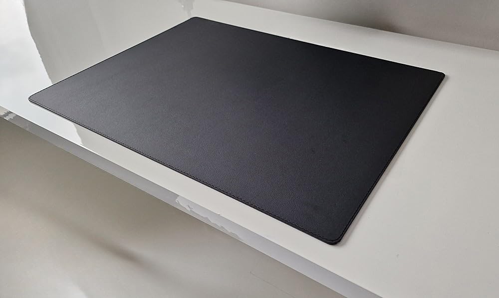 Verwarmde bureau-onderlegger zwart kunstleer | Ergo2Work