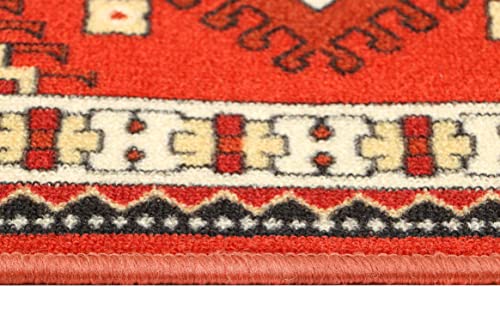 Image of THE HOME TALK Modern Polyester Area Rugs |Carpets for Living Room, Kitchen, Kid's Room, Bedroom |Microfiber Polyester Rugs |Shaggy Floor Carpet |Anti Skid Store(Dusty Red, 55x135 Cm)