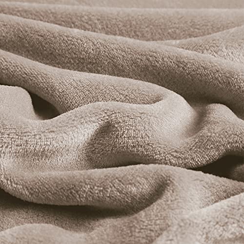 Exq Home Fleece Blanket Twin Size Beige Throw Blanket For Couch Or Bed - Microfiber Fuzzy Flannel Blanket For Adults Or Kids #TOP3