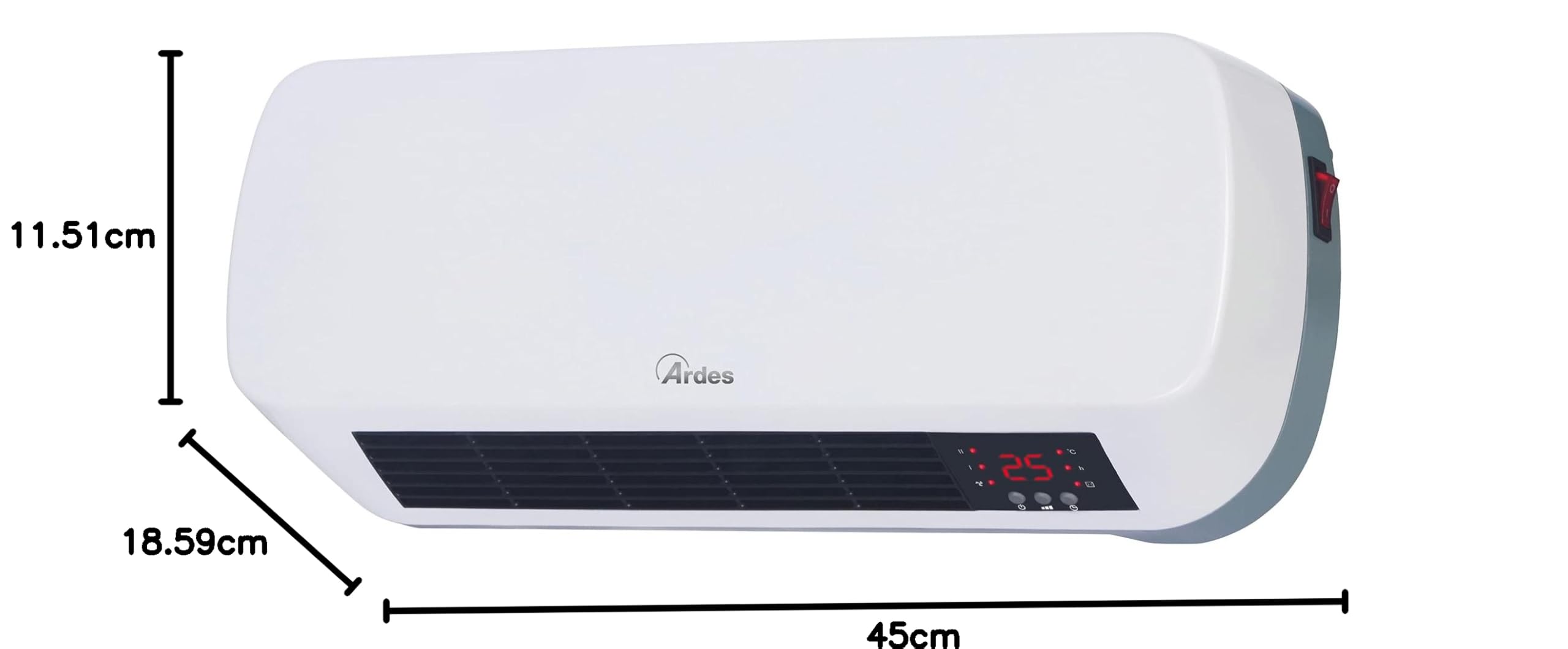 ARDES | AR4W04P PARETO WEEK 2 Termoventilatore Ceramico Bianco con Magic Display Digitale